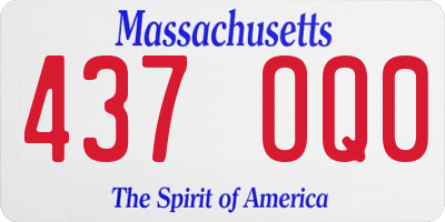 MA license plate 437OQ0