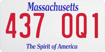 MA license plate 437OQ1