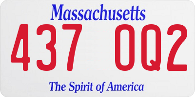 MA license plate 437OQ2