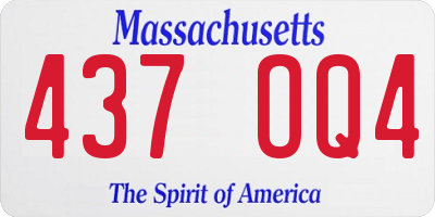 MA license plate 437OQ4
