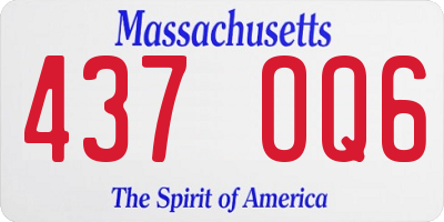 MA license plate 437OQ6