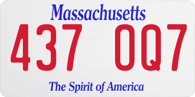 MA license plate 437OQ7