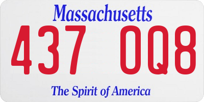 MA license plate 437OQ8