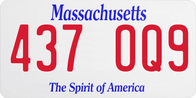 MA license plate 437OQ9