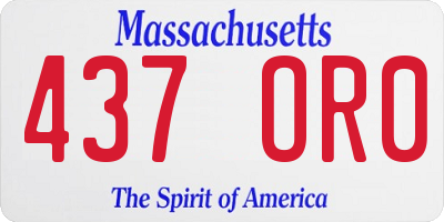 MA license plate 437OR0