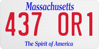 MA license plate 437OR1