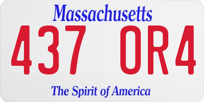 MA license plate 437OR4