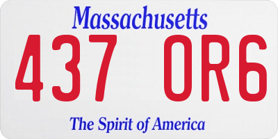 MA license plate 437OR6