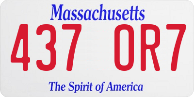MA license plate 437OR7
