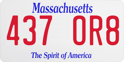 MA license plate 437OR8