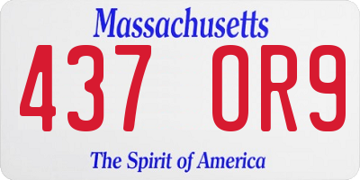 MA license plate 437OR9