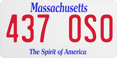 MA license plate 437OS0