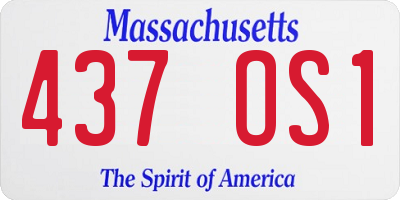 MA license plate 437OS1