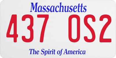 MA license plate 437OS2