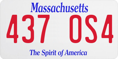 MA license plate 437OS4