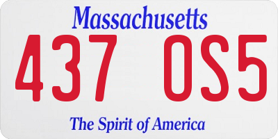 MA license plate 437OS5