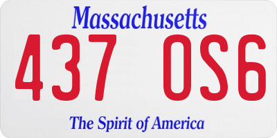 MA license plate 437OS6