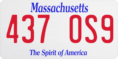 MA license plate 437OS9