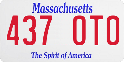 MA license plate 437OT0