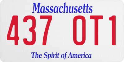 MA license plate 437OT1