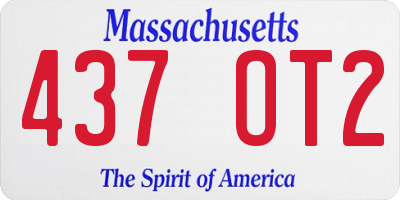 MA license plate 437OT2