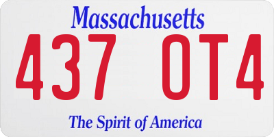 MA license plate 437OT4