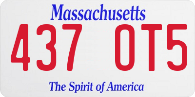 MA license plate 437OT5