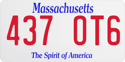 MA license plate 437OT6
