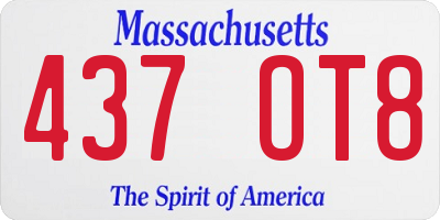 MA license plate 437OT8