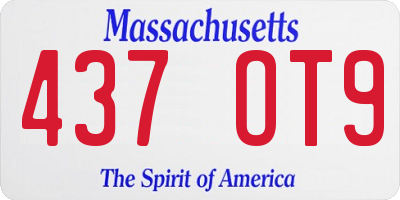 MA license plate 437OT9