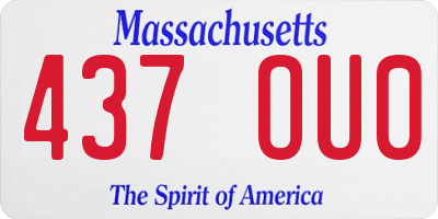 MA license plate 437OU0
