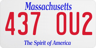 MA license plate 437OU2