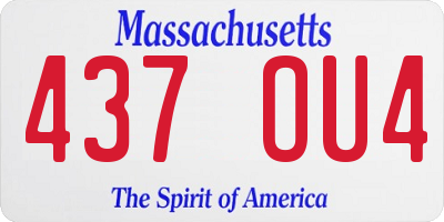 MA license plate 437OU4