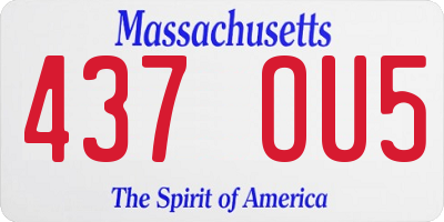MA license plate 437OU5