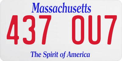 MA license plate 437OU7