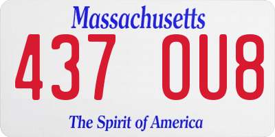 MA license plate 437OU8