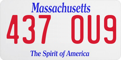 MA license plate 437OU9