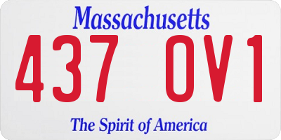 MA license plate 437OV1