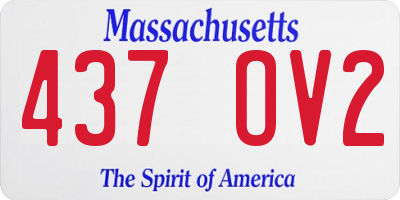 MA license plate 437OV2