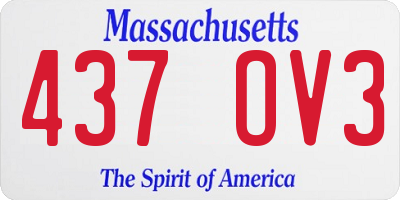 MA license plate 437OV3