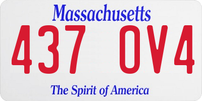 MA license plate 437OV4