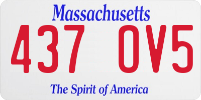MA license plate 437OV5