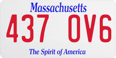 MA license plate 437OV6