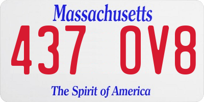 MA license plate 437OV8