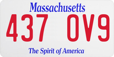 MA license plate 437OV9