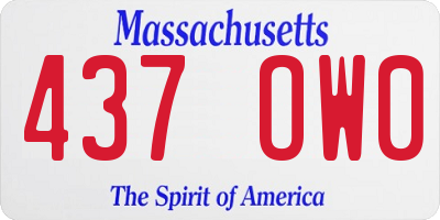 MA license plate 437OW0