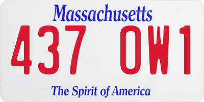 MA license plate 437OW1
