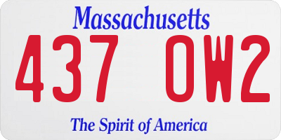MA license plate 437OW2