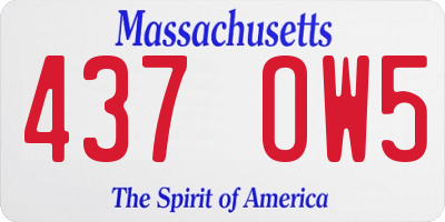 MA license plate 437OW5