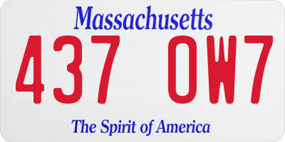 MA license plate 437OW7